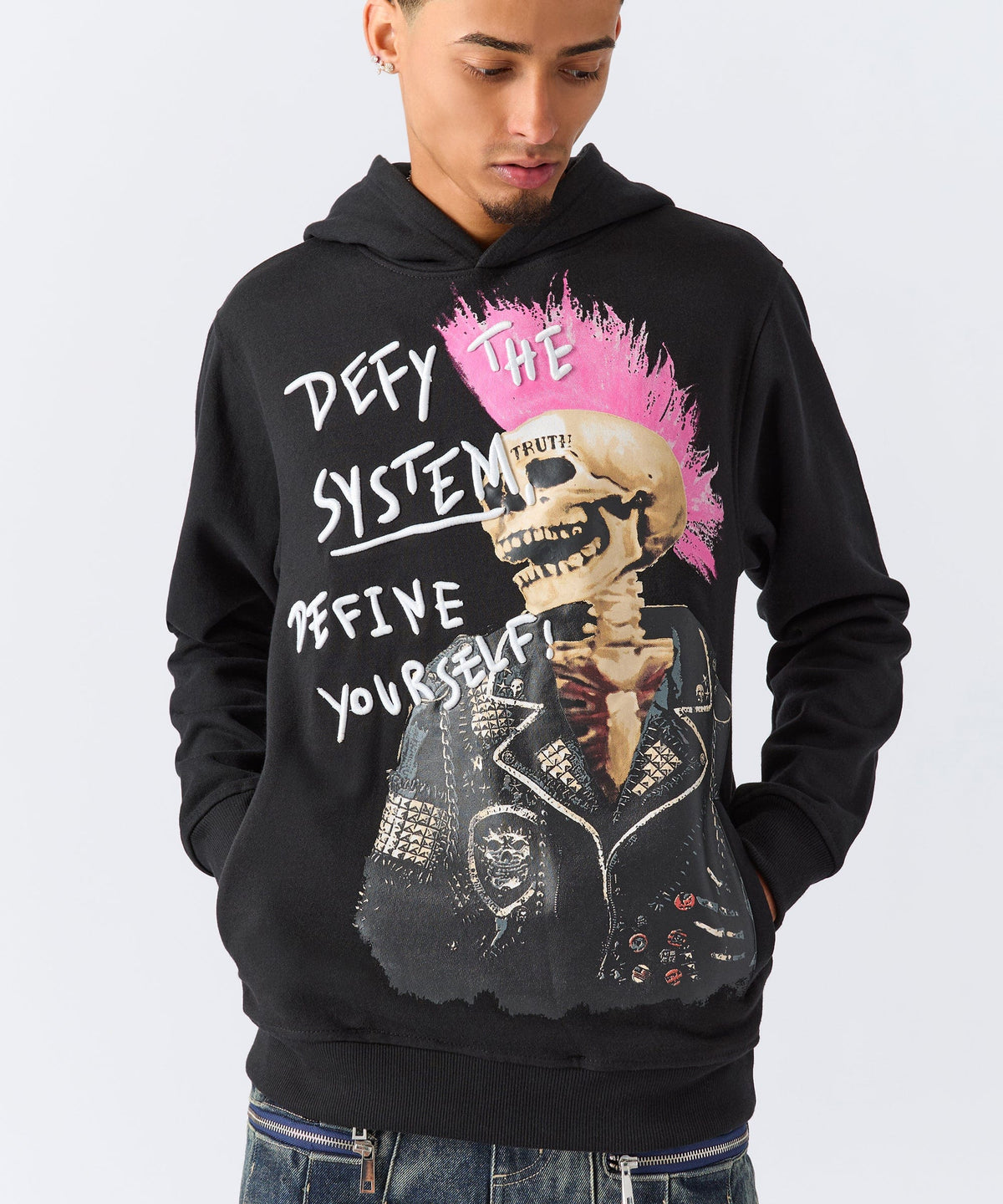 Define Embroidered Hoodie - Black