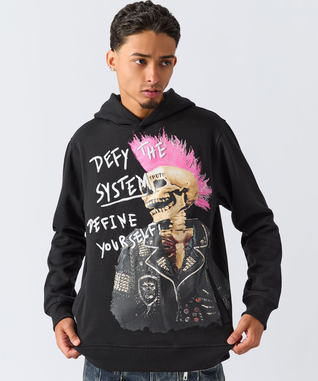 Define Embroidered Hoodie - Black