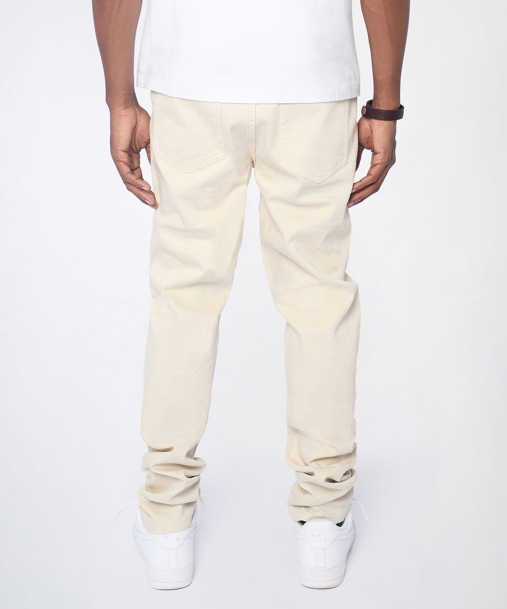 Diamond Dust Rhinestone Skinny Jeans - Cream