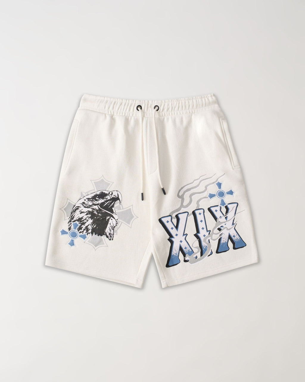 Crosses Embroidered Fleece Short - Cream