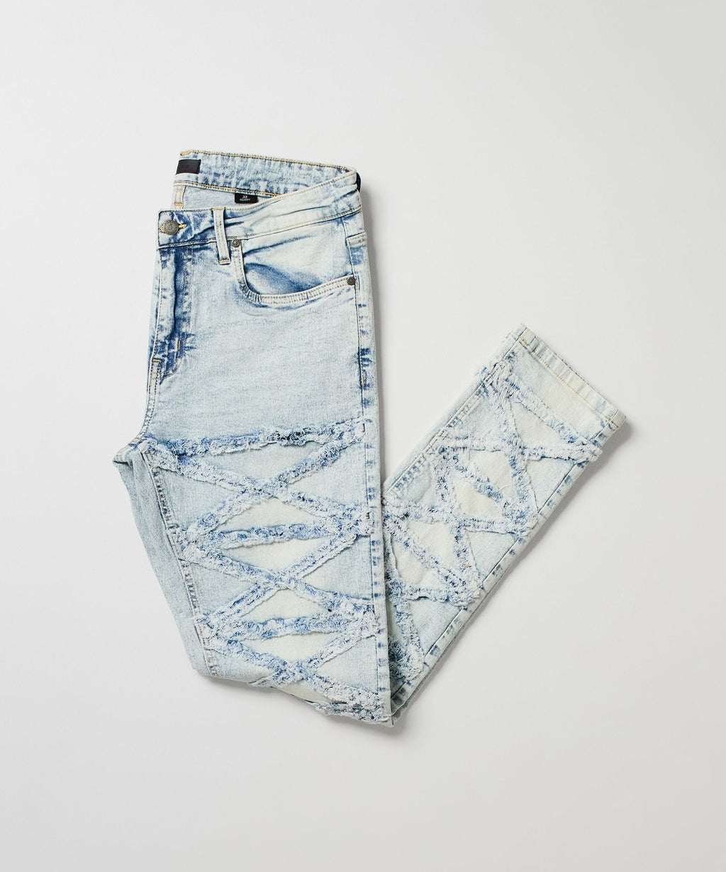 Crisscross Kid's Distressed Skinny Jeans - Light Blue